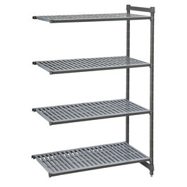 CAMBRO - CBA244272V4-580 - Estantería Basics adicional con 61 cm de fondo 4 estantes ventilados de 103 cm longitud x 183 altura - Grafito Cepillado