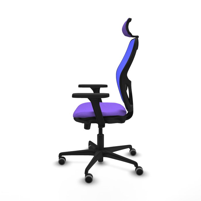 PIQUERAS Y CRESPO Silla de oficina Jorquera con mecanismo Sincro/Traslack, Tela Lila y Malla Azul PIQUERAS Y CRESPO Silla de oficina Jorquera con mecanismo Sincro/Traslack, Tela Lila y Malla Azul