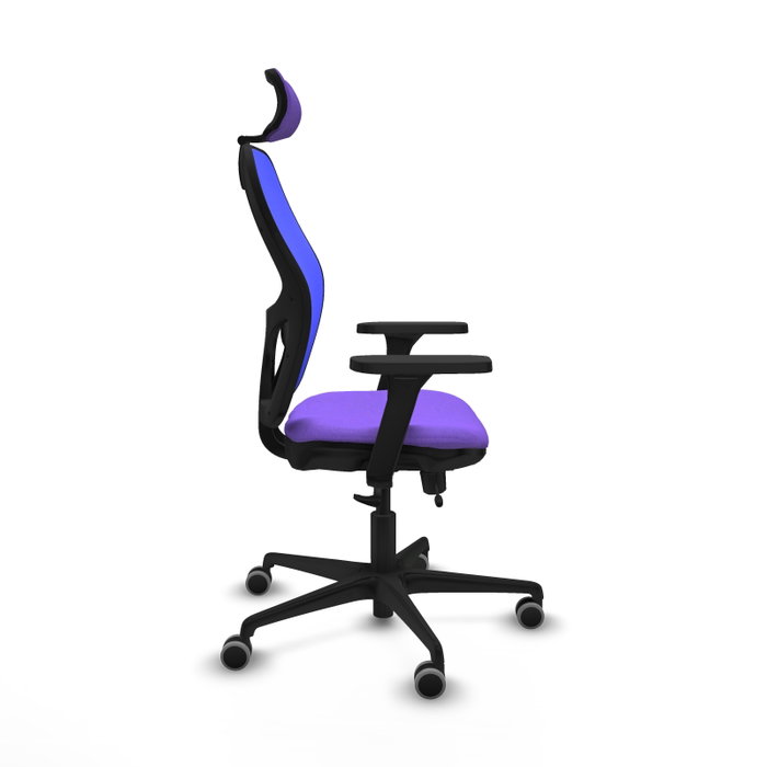 PIQUERAS Y CRESPO Silla de oficina Jorquera con mecanismo Sincro/Traslack, Tela Lila y Malla Azul PIQUERAS Y CRESPO Silla de oficina Jorquera con mecanismo Sincro/Traslack, Tela Lila y Malla Azul