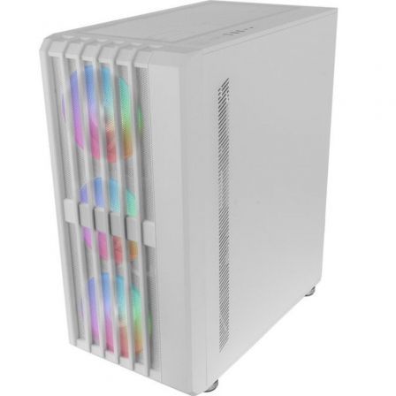 Mars Gaming Caja Semitorre MC-VAULT Blanca con 4 Ventiladores ARGB, Cristal Templado, ATX