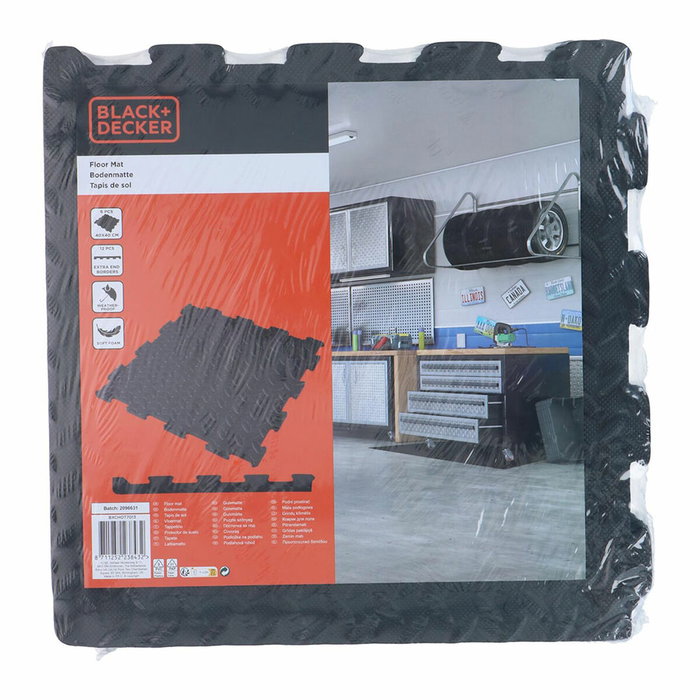 Black+Decker Baldosas de espuma EVA 6 piezas Negro
