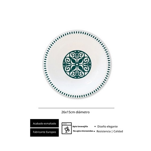 Summa Plato Hondo Giralda Verde 20 cm (Set de 6)