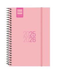 Agenda Escolar (2025-26) Finocam Espir Espiral Tapa Pp S/V Apais. E8 120X171 Con Goma Rosa