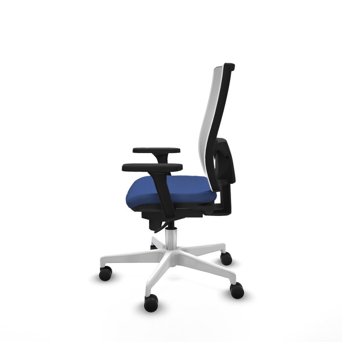 PIQUERAS Y CRESPO Silla de oficina Horna con mecanismo Sincro, Azul marino y Blanco