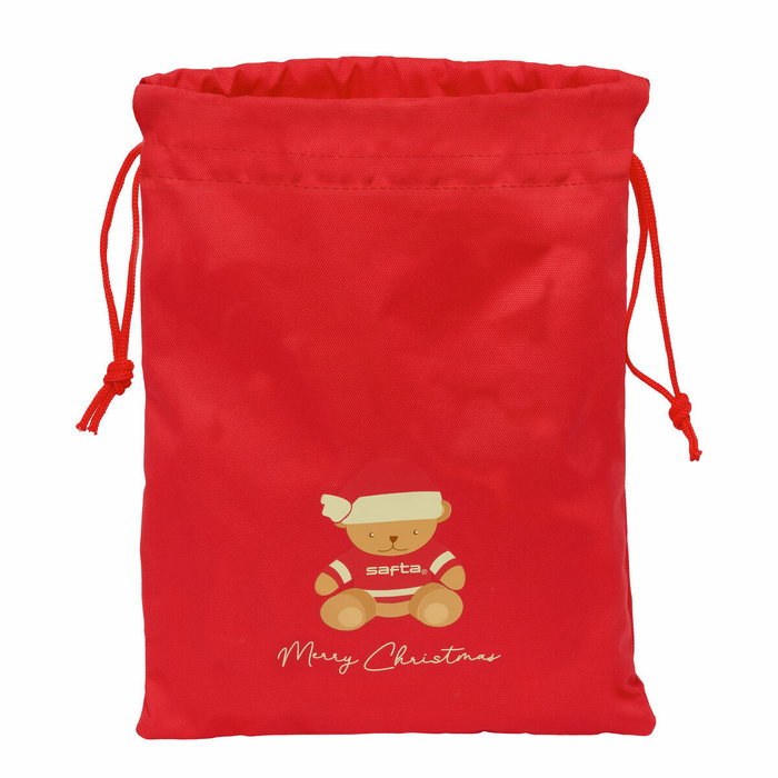 Safta Saquito Plano Osito Rojo Felices Fiestas 26x34x1cm Safta Saquito Plano Osito Rojo Felices Fiestas 26x34x1cm