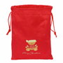 Safta Saquito Plano Osito Rojo Felices Fiestas 26x34x1cm
