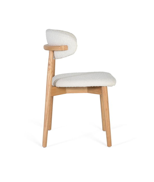 GINER Y COLOMER - Lote de 2 Sillas de Madera de Caucho con Tapizado Blanco