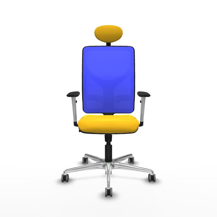 PIQUERAS Y CRESPO Silla de oficina Motilla con mecanismo Sincro, Amarillo y Azul