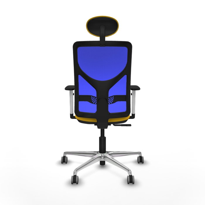 PIQUERAS Y CRESPO Silla de oficina Motilla con mecanismo Sincro, Amarillo y Azul
