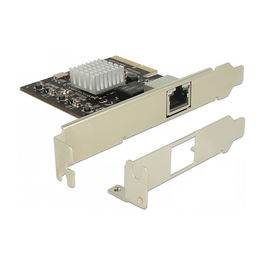 DeLOCK TN4010 - Tarjeta de Red PCI Express 3.0 x4 10 GbE RJ45, Controladora Tehuti, 20 Gbit/s, Compatible con Windows 10/11 y Windows Server