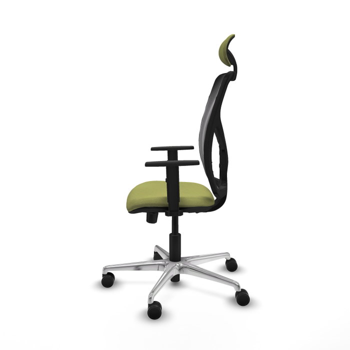 PIQUERAS Y CRESPO Silla de oficina Motilla con mecanismo Sincro/Traslack Verde oliva y Negro