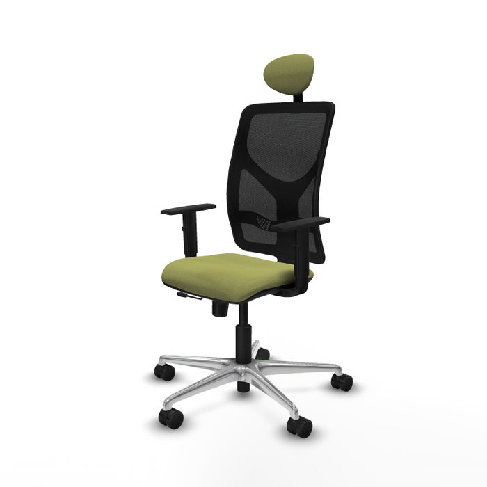 PIQUERAS Y CRESPO Silla de oficina Motilla con mecanismo Sincro/Traslack Verde oliva y Negro
