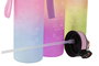 DKD Home Decor Botella de Agua Reutilizable 1L PP y PET Colores Rosa, Naranja, Lila, Apta Lavavajillas (6 Unidades)