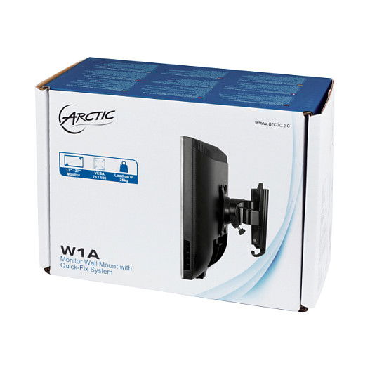 ARCTIC W1A Soporte de Pared para Monitor hasta 43" (109cm), Carga Máxima 20kg, Negro
