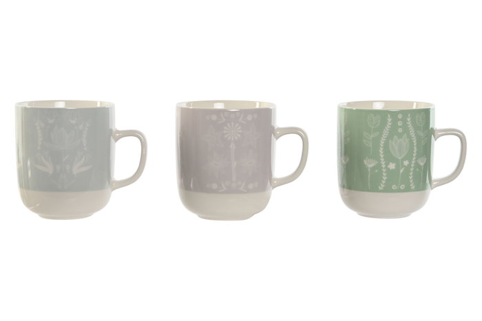 DKD Home Decor Juego de 3 Tazas de Porcelana Lineas 2023 Surtidas DKD Home Decor Juego de 3 Tazas de Porcelana Lineas 2023 Surtidas