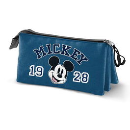 Karactermania Estuche Triple Class Mickey Mouse Azul Ripstop 23.5x10x5 cm