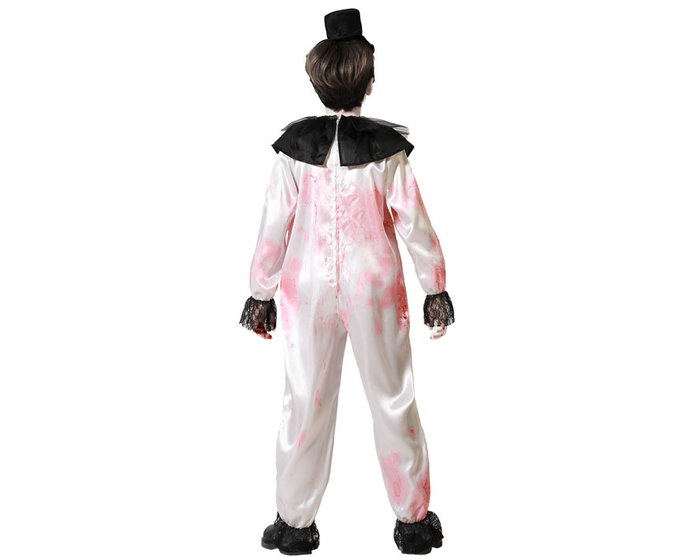 Disfraz Payaso Sangriento Blanco con Cuello para Niño Talla 3-4 Años