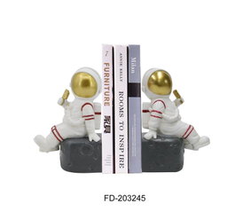 DKD Home Decor Set de 2 Sujetalibros de Resina Astronauta