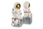 DKD Home Decor Sujetalibros Astronauta Blanco Negro Set de 2 Unidades 8.3 x 18.5 x 26 cm