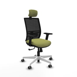 PIQUERAS Y CRESPO Silla de oficina Yunquera con mecanismo Sincro, Verde oliva y Negro