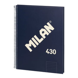 Milán Cuaderno A4 Espiral Colección 430 since 1918 Pautado 7mm Tapa Dura Azul Marino 80 Hojas