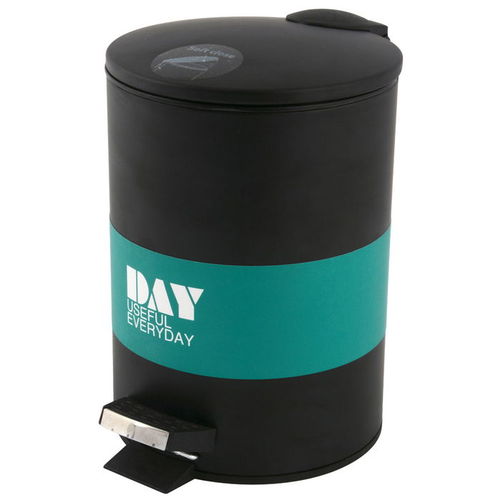 Day Cubo con Pedal 3 L Negro Acero Inoxidable/Plástico Tapa Soft Close