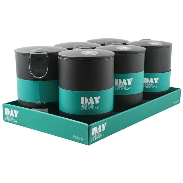 Day Cubo con Pedal 3 L Negro Acero Inoxidable/Plástico Tapa Soft Close