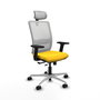 PIQUERAS Y CRESPO Silla de oficina Haches con mecanismo Sincro/Traslack Amarillo y Blanco