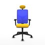 PIQUERAS Y CRESPO Silla de oficina Motilla con mecanismo Sincro, Amarillo y Azul