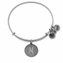 Alex And Ani Pulsera de Metal con Letra M Gris