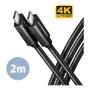 Axagon BUCM32-CM20AB Cable USB-C 3.2 Gen 2 a USB-C 3.2 Gen 2, 2m, negro