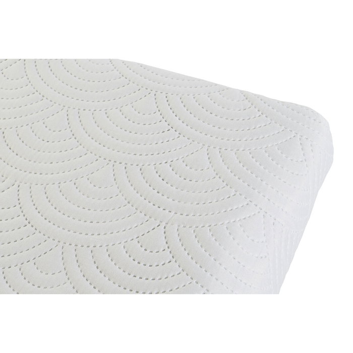 DKD Home Decor Colcha Blanca de Poliéster con Arcos Bordados para Cama de 180 cm DKD Home Decor Colcha Blanca de Poliéster con Arcos Bordados para Cama de 180 cm