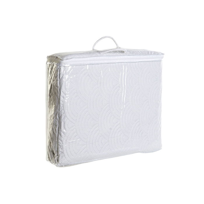 DKD Home Decor Colcha Blanca de Poliéster con Arcos Bordados para Cama de 180 cm DKD Home Decor Colcha Blanca de Poliéster con Arcos Bordados para Cama de 180 cm