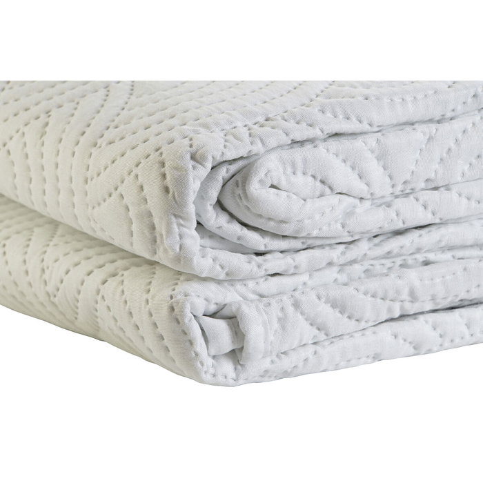 DKD Home Decor Colcha Blanca de Poliéster con Arcos Bordados para Cama de 180 cm DKD Home Decor Colcha Blanca de Poliéster con Arcos Bordados para Cama de 180 cm