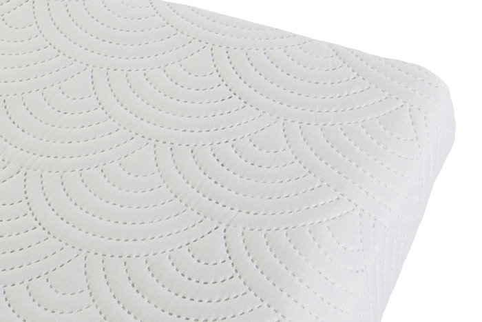 DKD Home Decor Colcha Blanca de Poliéster con Arcos Bordados para Cama de 180 cm