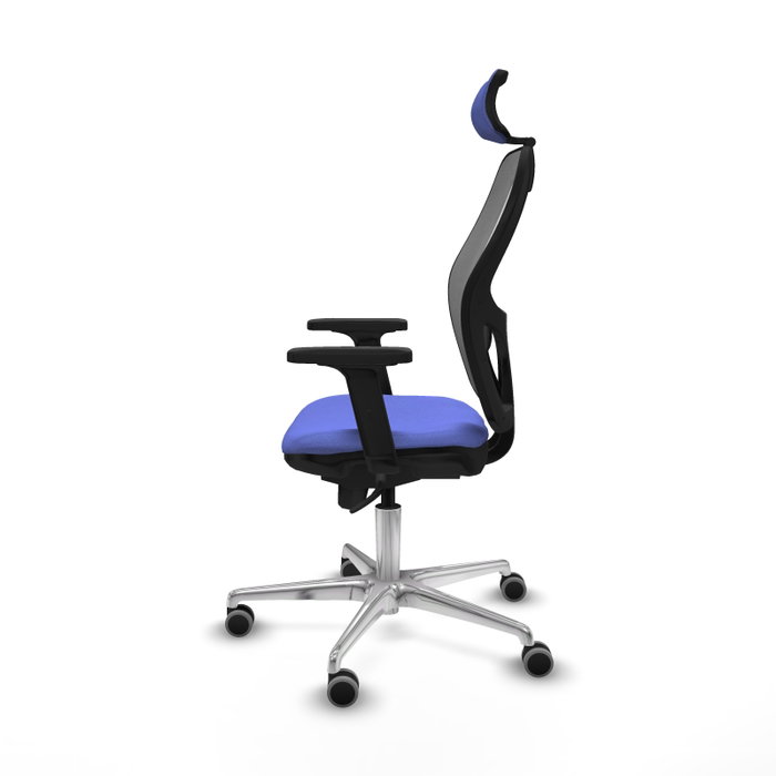 PIQUERAS Y CRESPO Silla de oficina Jorquera con mecanismo Sincro, tela azul claro y malla gris PIQUERAS Y CRESPO Silla de oficina Jorquera con mecanismo Sincro, tela azul claro y malla gris