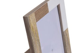 DKD Home Decor Marco de Fotos de Mango y Cristal Natural 16x21,5 cm