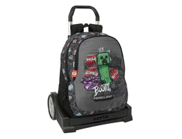 Safta 665 Mochila con Carro Evolution Minecraft Grafitti, Dimensiones 440x320x160 mm