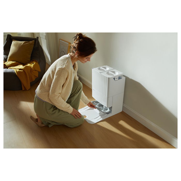 Roborock QR 598 Aspirador Robot Blanco con Autolimpieza y Potencia de Succión 8000 Pa, Depósito 2,7 L, Mopa Elevable