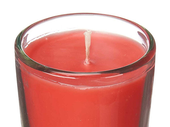 Acorde Set 6 Velas Vaso Vidrio Frutos Rojos 16x11x6.5 cm (Set de 12)