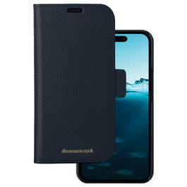 dbramante1928 New York Funda Flip-H de Cuero para Apple iPhone 15 Pro Max, Azul Pacífico