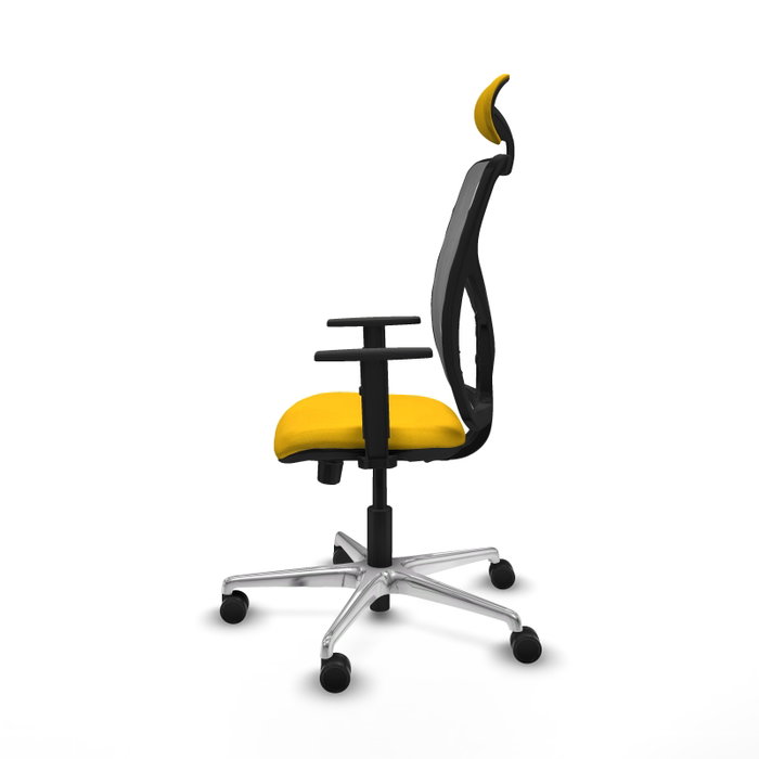 PIQUERAS Y CRESPO Silla de oficina Motilla con mecanismo Sincro/Traslack, Amarillo y Gris