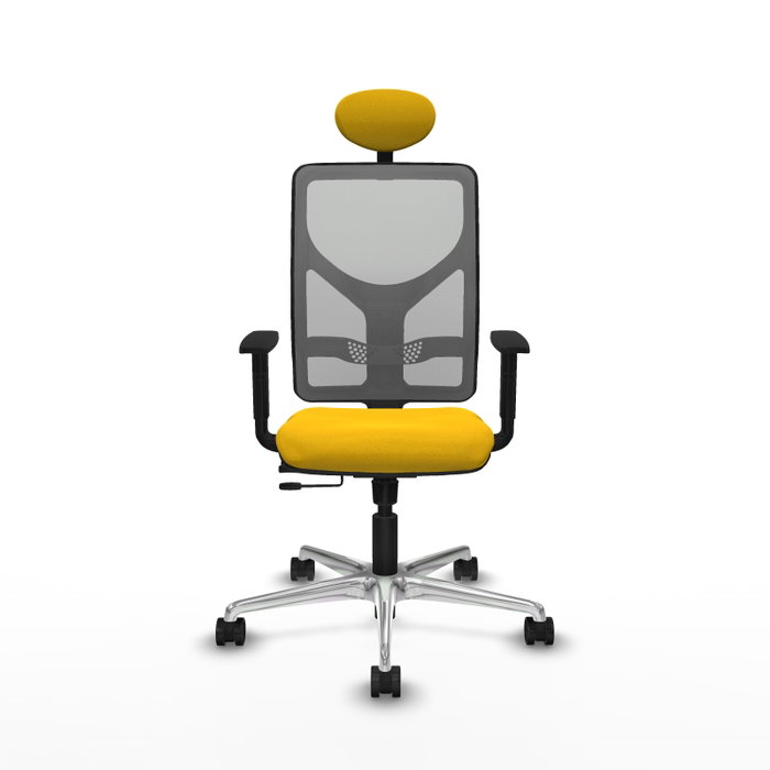 PIQUERAS Y CRESPO Silla de oficina Motilla con mecanismo Sincro/Traslack, Amarillo y Gris
