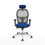 PIQUERAS Y CRESPO Silla de oficina Jorquera con mecanismo Sincro/Traslack Azul y Gris