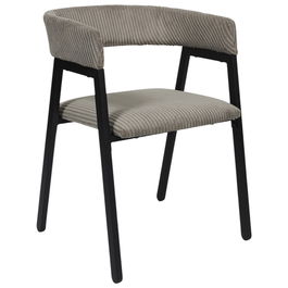 Home Deco Factory Silla Diseño Scott Taupe Colección Cocooning Asiento Poliéster PU Estructura Panel Partículas Hierro