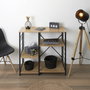 Home Deco Factory Mueble Almacenaje Adicional Colección Industriel Stan Acero y Madera 90x40 cm