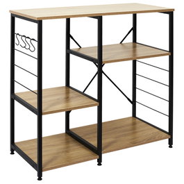 Home Deco Factory Mueble Almacenaje Adicional Colección Industriel Stan Acero y Madera 90x40 cm