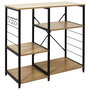 Home Deco Factory Mueble Almacenaje Adicional Colección Industriel Stan Acero y Madera 90x40 cm
