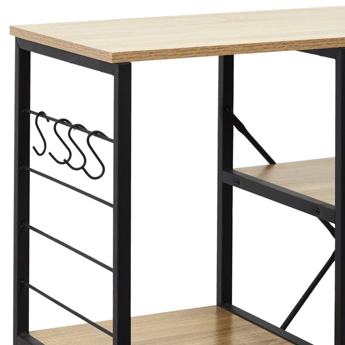 Home Deco Factory Mueble Almacenaje Adicional Colección Industriel Stan Acero y Madera 90x40 cm