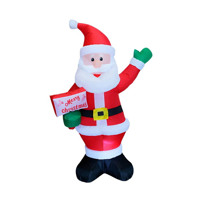 Basics Papá Noel inflable con luz LED de colores, 75 x 50 x 125 cm